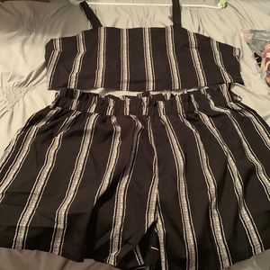 Two piece striped shorts set